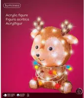 Lumineo LED kerstfiguur acryl rendier - afbeelding 2