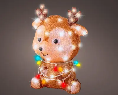 Lumineo LED kerstfiguur acryl rendier - afbeelding 3