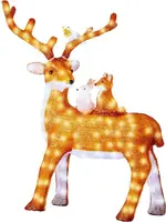 Lumineo LED kerstfiguur acryl rendier met passagiers 43 x 83 x 95,5cm - afbeelding 1