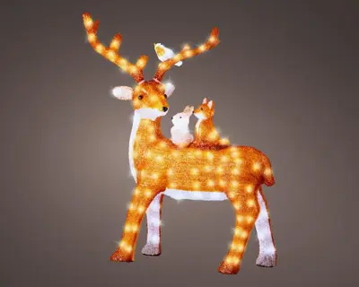 Lumineo LED kerstfiguur acryl rendier met passagiers 43 x 83 x 95,5cm - afbeelding 3