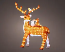Lumineo LED kerstfiguur acryl rendier met passagiers 43 x 83 x 95,5cm - afbeelding 3