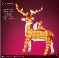Lumineo LED kerstfiguur acryl rendier met passagiers 43 x 83 x 95,5cm - afbeelding 2