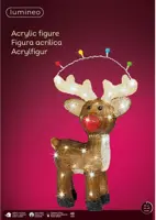Lumineo LED kerstfiguur acryl Rudolph rendier 48 lampjes 17 x 33 x 47cm - afbeelding 3