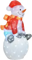 Lumineo LED kerstfiguur acryl sneeuwpop 100 lampjes 33 x 40,5 x 70,5cm - afbeelding 1