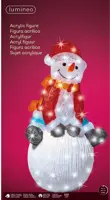 Lumineo LED kerstfiguur acryl sneeuwpop 100 lampjes 33 x 40,5 x 70,5cm - afbeelding 3