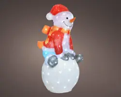 Lumineo LED kerstfiguur acryl sneeuwpop 100 lampjes 33 x 40,5 x 70,5cm - afbeelding 2
