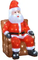 Lumineo LED kerstfiguur acryl zittende kerstman 32 x 36 x 60cm - afbeelding 1