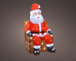 Lumineo LED kerstfiguur acryl zittende kerstman 32 x 36 x 60cm - afbeelding 2