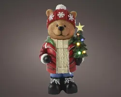 Lumineo LED kerstfiguur polyresin beer 38cm, multicolor - afbeelding 1