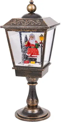 Lumineo LED lantaarn sneeuwval effect antiek koper 27 x 70cm, koel wit - afbeelding 2