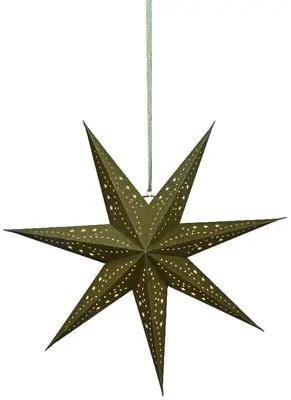 Lumineo LED papieren ster groen Ø 58 x 24,5cm, warm wit - afbeelding 1