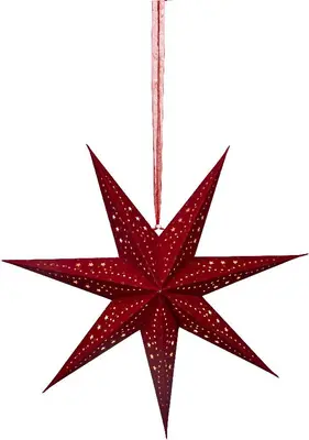 Lumineo LED papieren ster rood Ø 58 x 24,5cm, warm wit - afbeelding 1