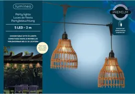 Lumineo LED partylight 200cm 5 LED Warm wit - afbeelding 3