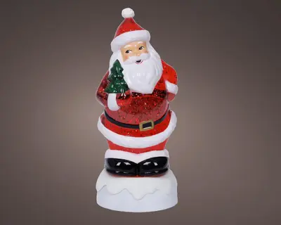Lumineo LED waterspinner kerstman meerkleurig 11,5 x 10,5 x 25cm, warm wit - afbeelding 1