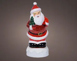 Lumineo LED waterspinner kerstman meerkleurig 11,5 x 10,5 x 25cm, warm wit - afbeelding 1