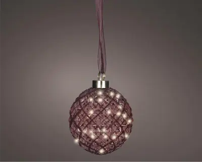 Lumineo micro LED bal bruin 30 lampjes Ø 14cm, warm wit - afbeelding 1