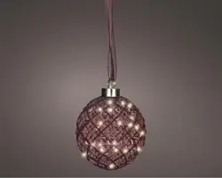 Lumineo micro LED bal bruin 30 lampjes Ø 14cm, warm wit - afbeelding 1