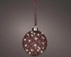 Lumineo micro LED bal bruin 40 lampjes Ø 20cm, warm wit - afbeelding 1