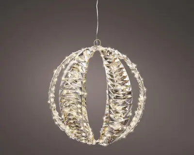 Lumineo Micro LED bal pet flashing effect buiten 30 cm-300 led warm wit - afbeelding 2