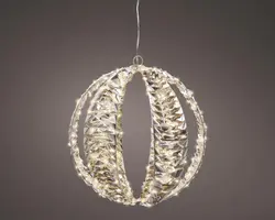 Lumineo Micro LED bal pet flashing effect buiten 30 cm-300 led warm wit - afbeelding 2