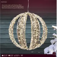 Lumineo Micro LED bal pet flashing effect buiten 40 cm 600 led warm wit - afbeelding 3