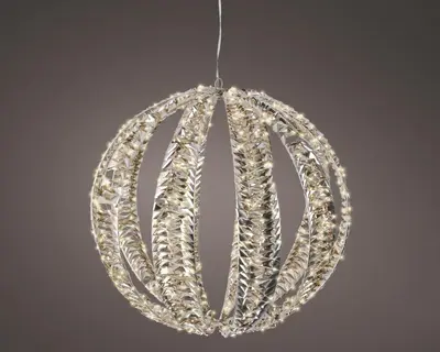 Lumineo Micro LED bal pet flashing effect buiten 50 cm 720 led warm wit - afbeelding 2