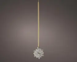 Lumineo micro LED bloem wit 15 lampjes Ø 19 x 8cm, warm wit - afbeelding 1