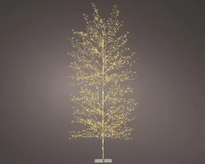 Lumineo micro LED boom witte stam Ø 80 x 180cm, warm wit - afbeelding 1