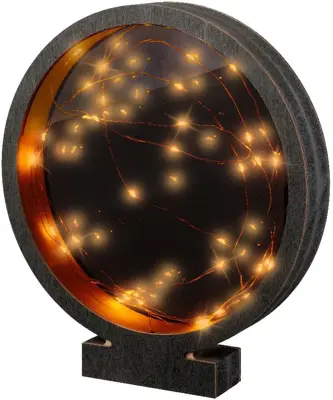 Lumineo micro LED cirkel frame zwart 25 x 4 x 28cm - afbeelding 1