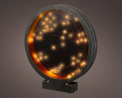 Lumineo micro LED cirkel frame zwart 25 x 4 x 28cm - afbeelding 2