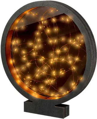 Lumineo micro LED cirkel frame zwart 35 x 4 x 39cm - afbeelding 1