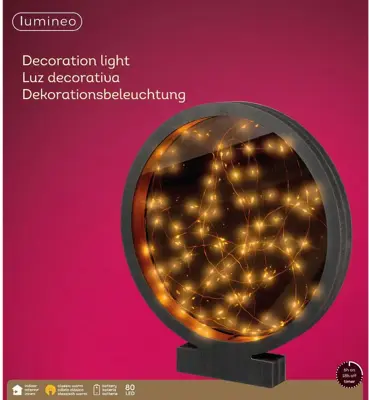 Lumineo micro LED cirkel frame zwart 35 x 4 x 39cm - afbeelding 3