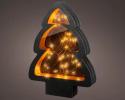 Lumineo micro LED kerstboom frame zwart 21 x 4 x 28 cm - afbeelding 1