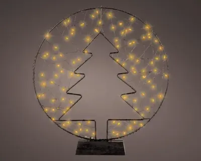 Lumineo micro LED kerstboom in cirkel 35 x 4cm, classic warm - afbeelding 3