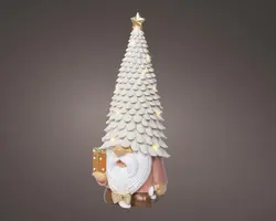 Lumineo micro LED kerstfiguur gnoom op batterijen wit 40cm, warm wit - afbeelding 1
