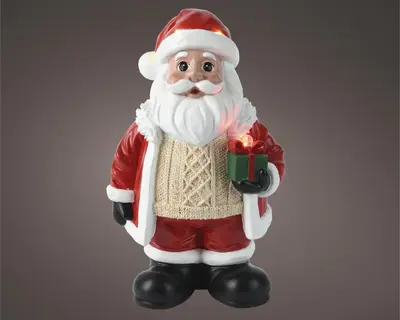 Lumineo micro LED kerstman op batterijen 34,5cm, warm wit - afbeelding 1