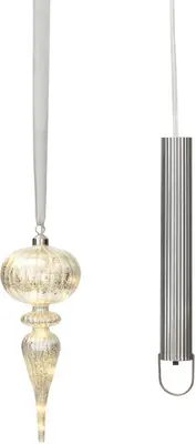 Lumineo Micro LED ornament – Ø 10,5 x H.27 cm, 10 LED warm wit - afbeelding 1