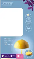 Lumineo oplaadbare tafellamp metaal geel Ø15x25 cm - afbeelding 2