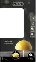 Lumineo oplaadbare tafellamp metaal geel Ø15x25 cm - afbeelding 5
