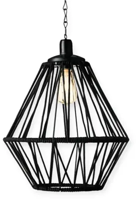 Lumineo Solar hanging light touw 38 x 47 cm zwart - afbeelding 1