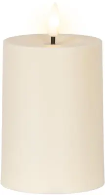 Lumineo solar kaars plastic crème  Ø7 x 10 cm warm wit - afbeelding 2