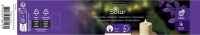 Lumineo solar kaars plastic crème  Ø7 x 10 cm warm wit - afbeelding 3