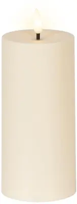 Lumineo solar kaars plastic crème   Ø7 x 15 cm warm wit - afbeelding 2