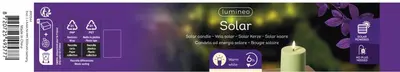 Lumineo solar kaars plastic groen Ø7 x 15 cm warm wit - afbeelding 3
