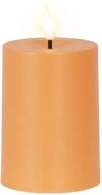 Lumineo solar kaars plastic oranje Ø7 x 10 cm warm wit - afbeelding 2