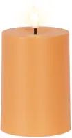 Lumineo solar kaars plastic oranje Ø7 x 10 cm warm wit - afbeelding 2