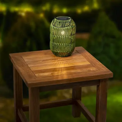 Lumineo Solar lantaarn ijzer 24,5 x 16 cm groen - afbeelding 4