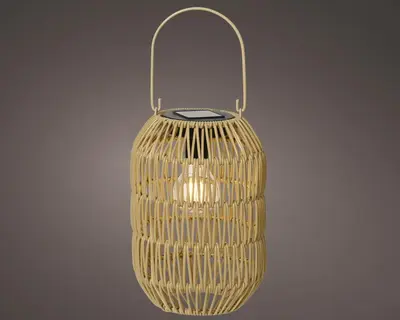 Lumineo Solar lantaarn ijzer 24,5 x 16 cm naturel - afbeelding 3