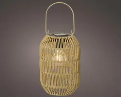 Lumineo Solar lantaarn ijzer 24,5 x 16 cm naturel - afbeelding 3