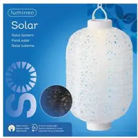 Lumineo Solar lantaarn nylon 20 x 30 cm wit - afbeelding 2